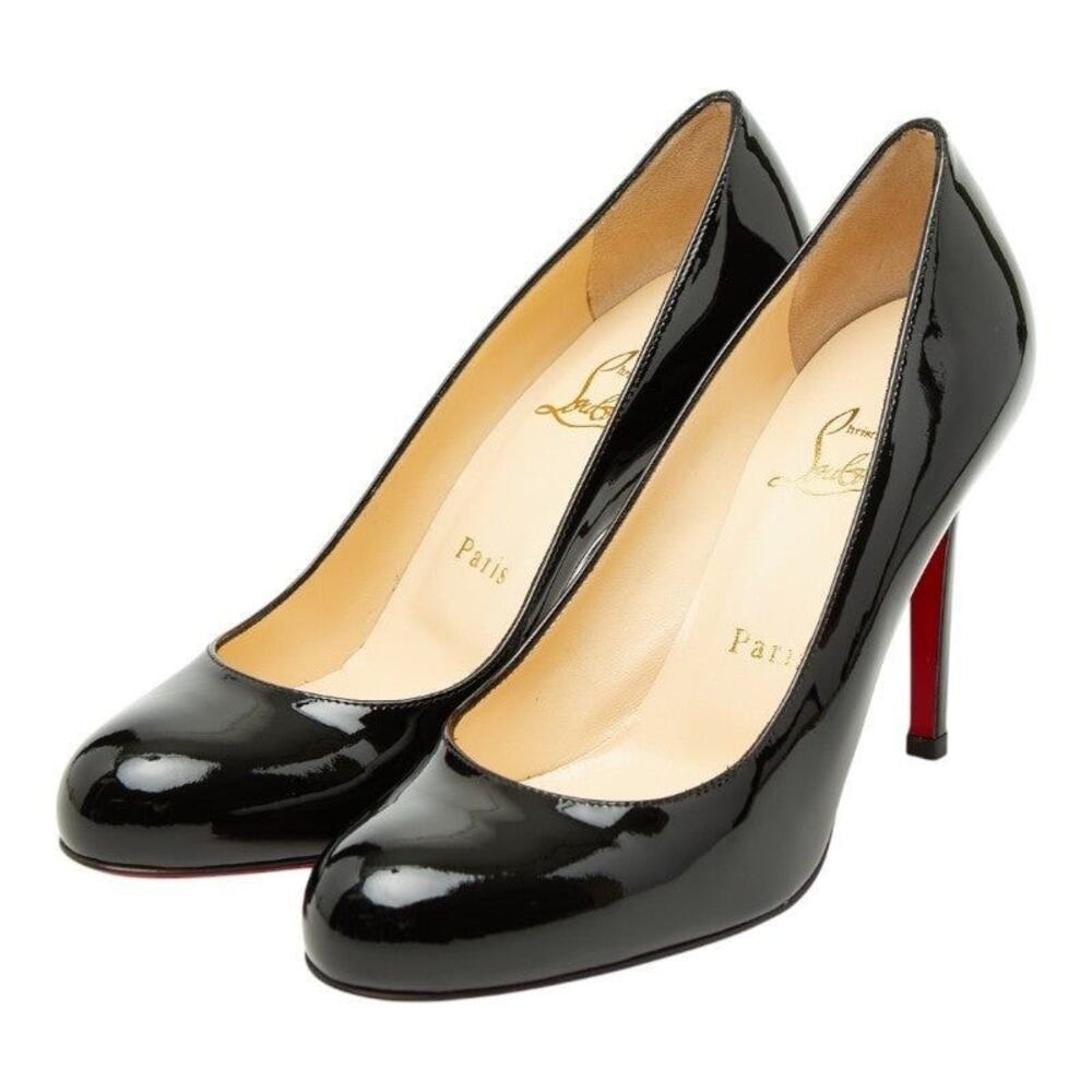 Christian Louboutin Leather Round Toe Pumps Black